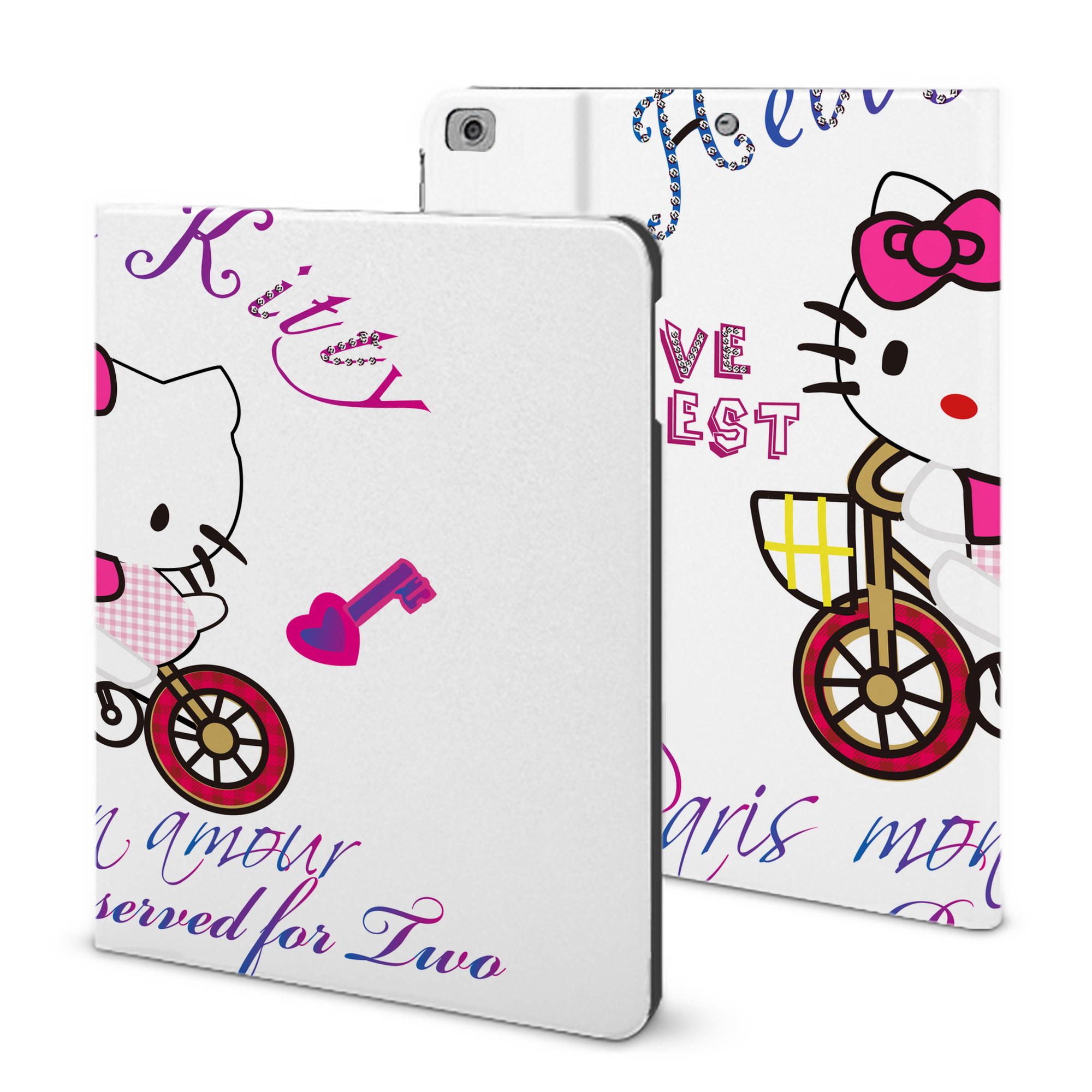 （画像用） Hello Kitty ハローキティ IPad ケース ブック型 PUレザー TPU 耐衝撃 軽量 薄型 ペン収納なし 全面保護 IPad 各モデル対応